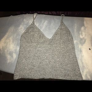 Grey knit tank top
