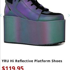 YRU HI reflective platform shoes