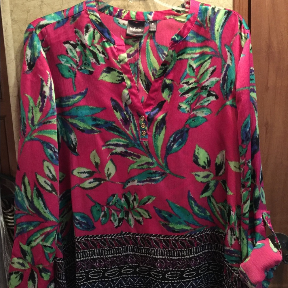 Silk printed blouse multi colored