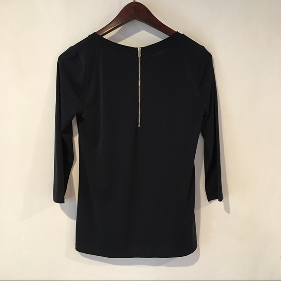 Ann Taylor pleated knit top back zipper S - Picture 4 of 5