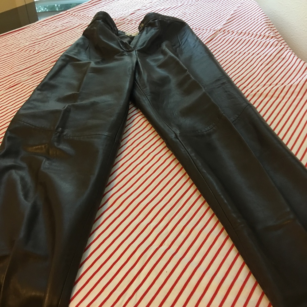 Valerie Stevens brown New Zealand lambskin pants