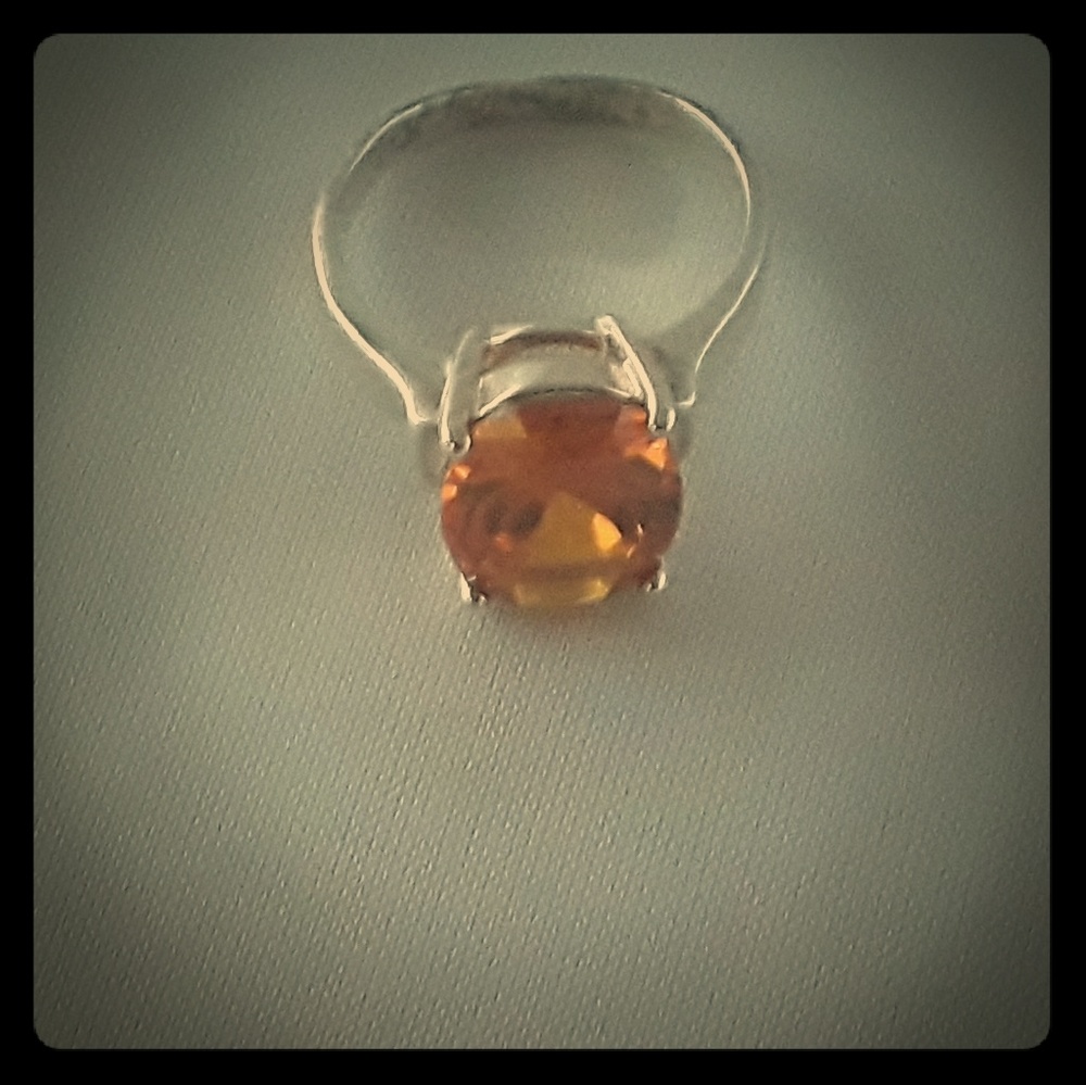 Rose colored CZ Silver Ring