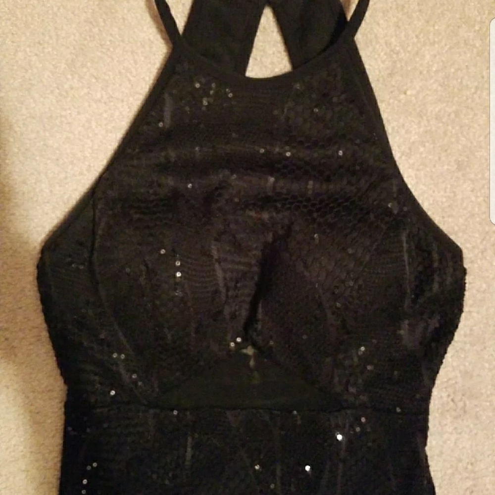 Black sequin formal gown