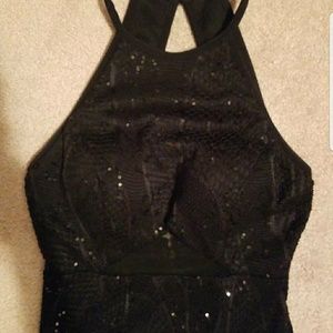 Black sequin formal gown