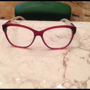 LACOSTE dark red eyeglass frames