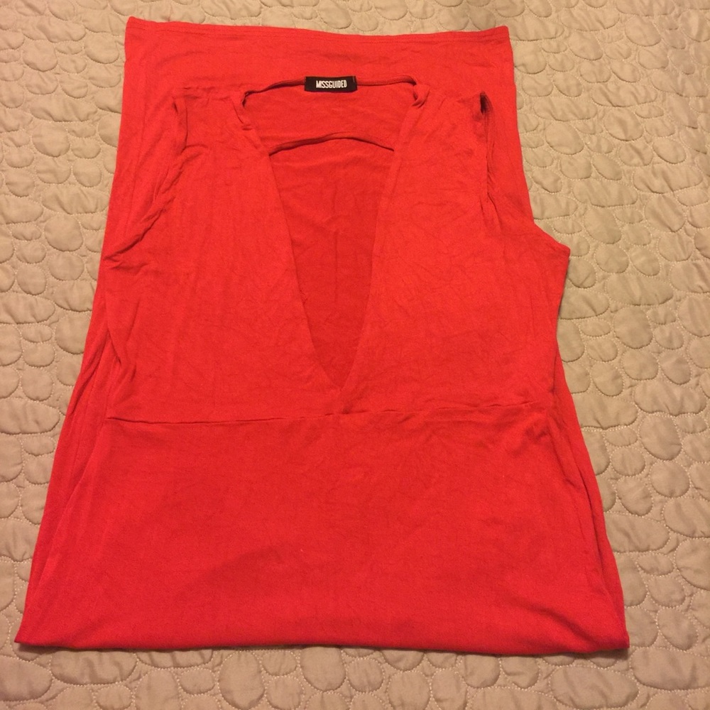 Missguided Jersey Extreme Plunge Midi Dress