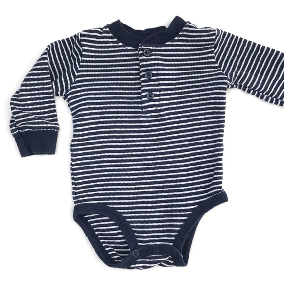 Carter’s Striped Long Sleeve Body Suit - Picture 2 of 6