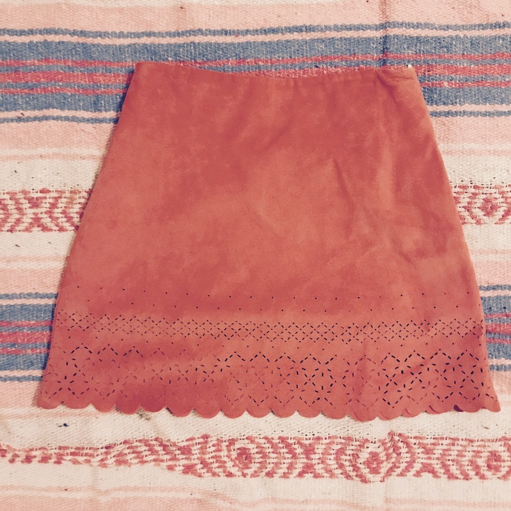 Vintage express pink leather high waist mini skirt