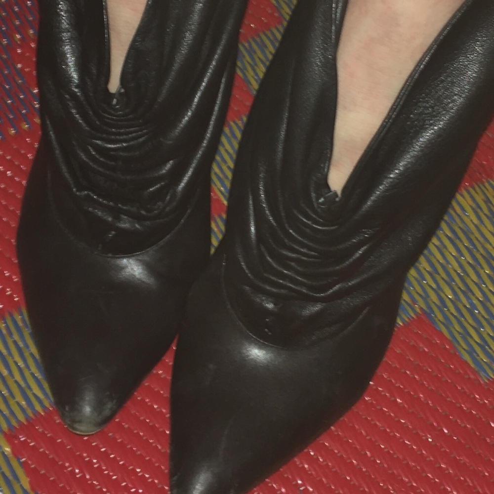 Like New Black Pointy Booties- dress up or down
