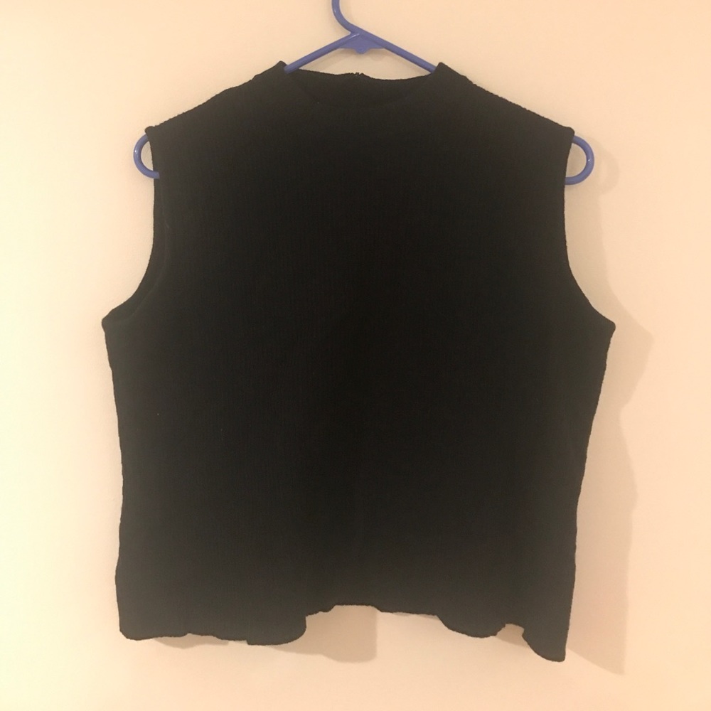 St. John ribbed crop high neck tank