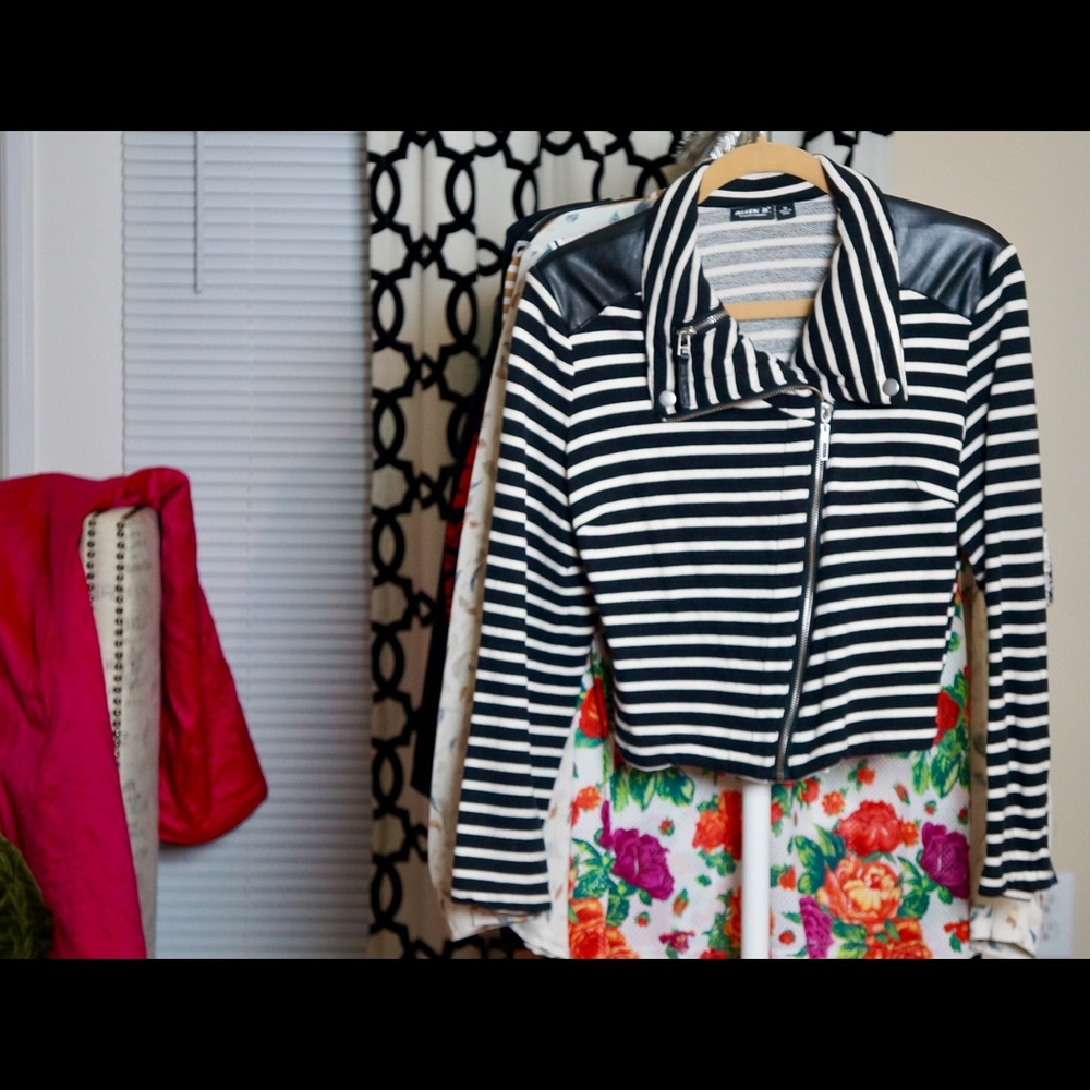 Allen B. Striped Moto Jacket