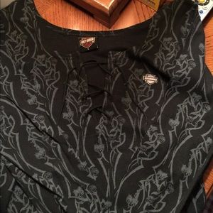 Harley Davidson Long Sleeve low neck pull over top