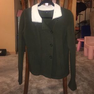 Banana Republic Deep Green Collared Cardigan