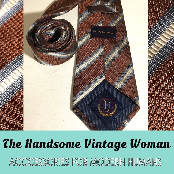 Vintage Henry Jacobson 1970s Silk Tie - Picture 1 of 7