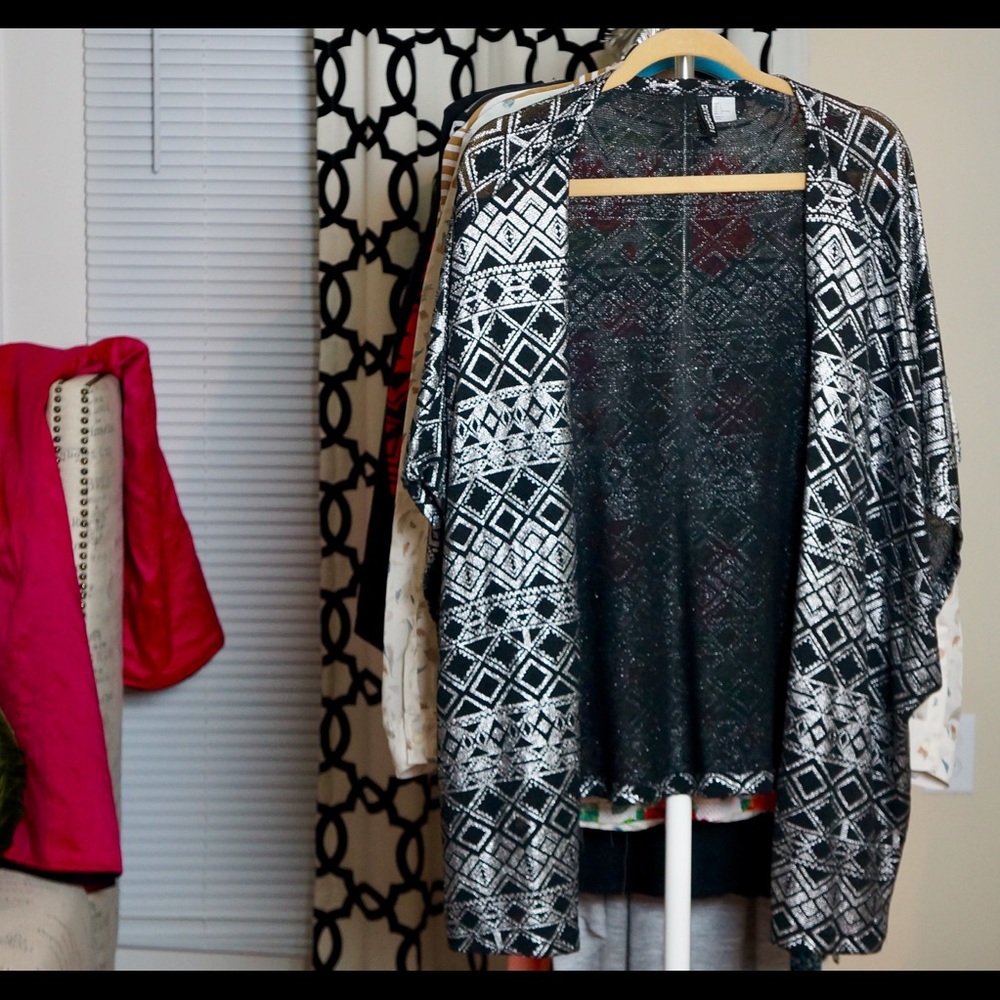 H&M Silver Aztec Kimono Cardigan