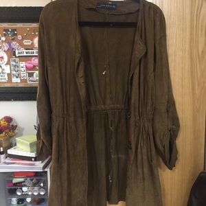 Zara SUEDE duster jacket