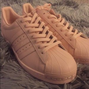 Baby Pink customized adidas superstars