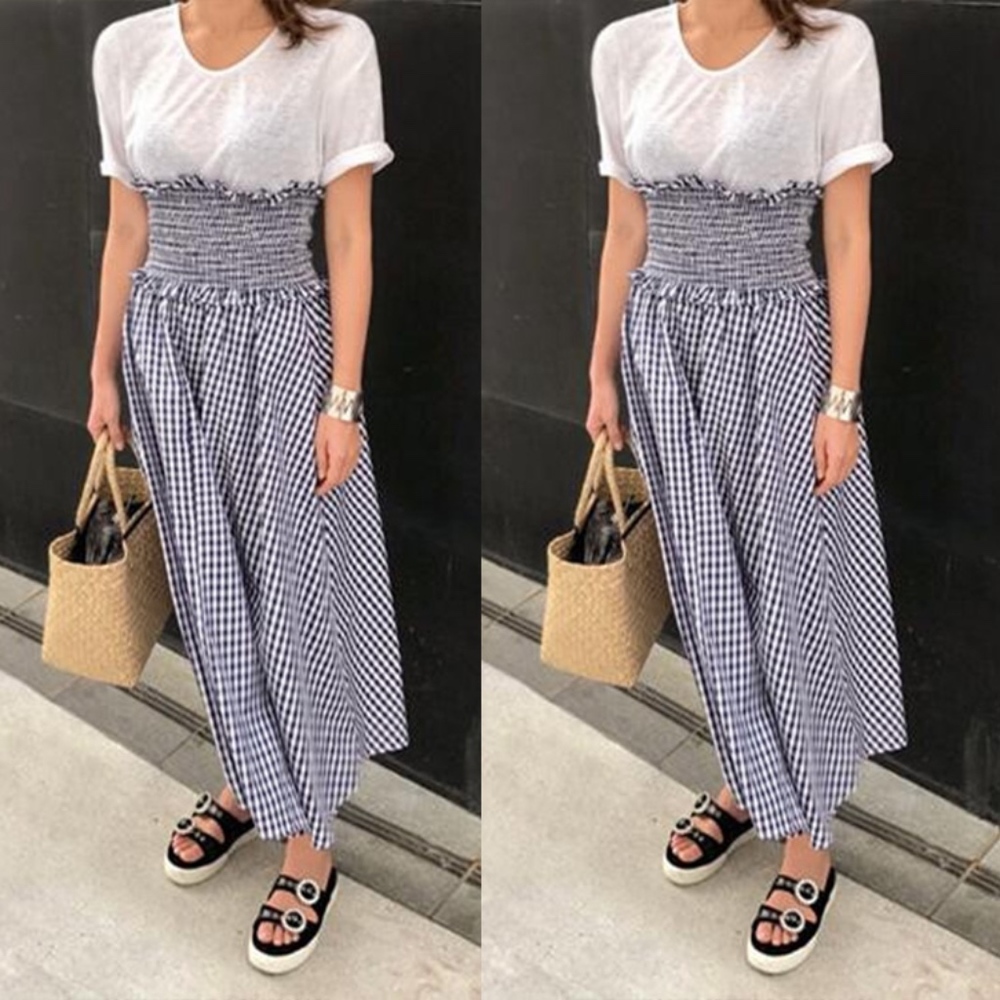 Gina Gingham Crop Top / A-line Skirt Set - Picture 3 of 4