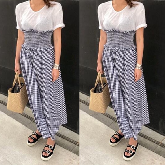 Gina Gingham Crop Top / A-line Skirt Set - Picture 3 of 4