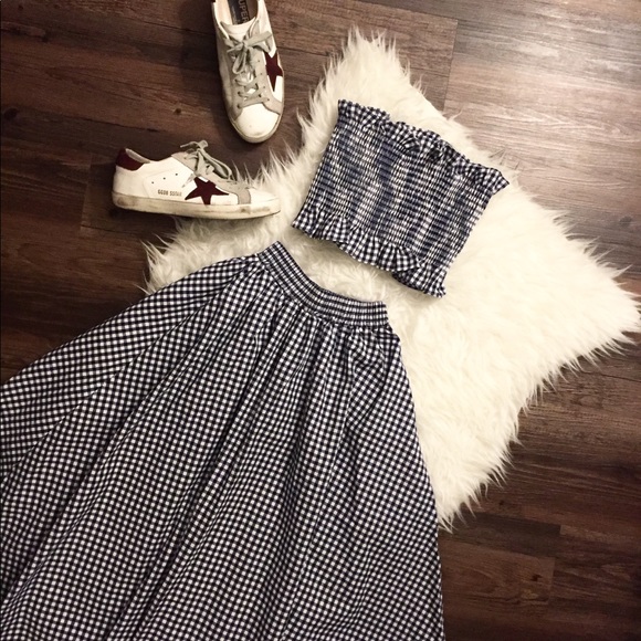 Gina Gingham Crop Top / A-line Skirt Set - Picture 4 of 4