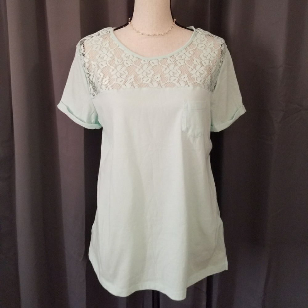 3 FOR $10 SHORT SLEEVE KNIT CROCHET/LACE SHIRT TOP