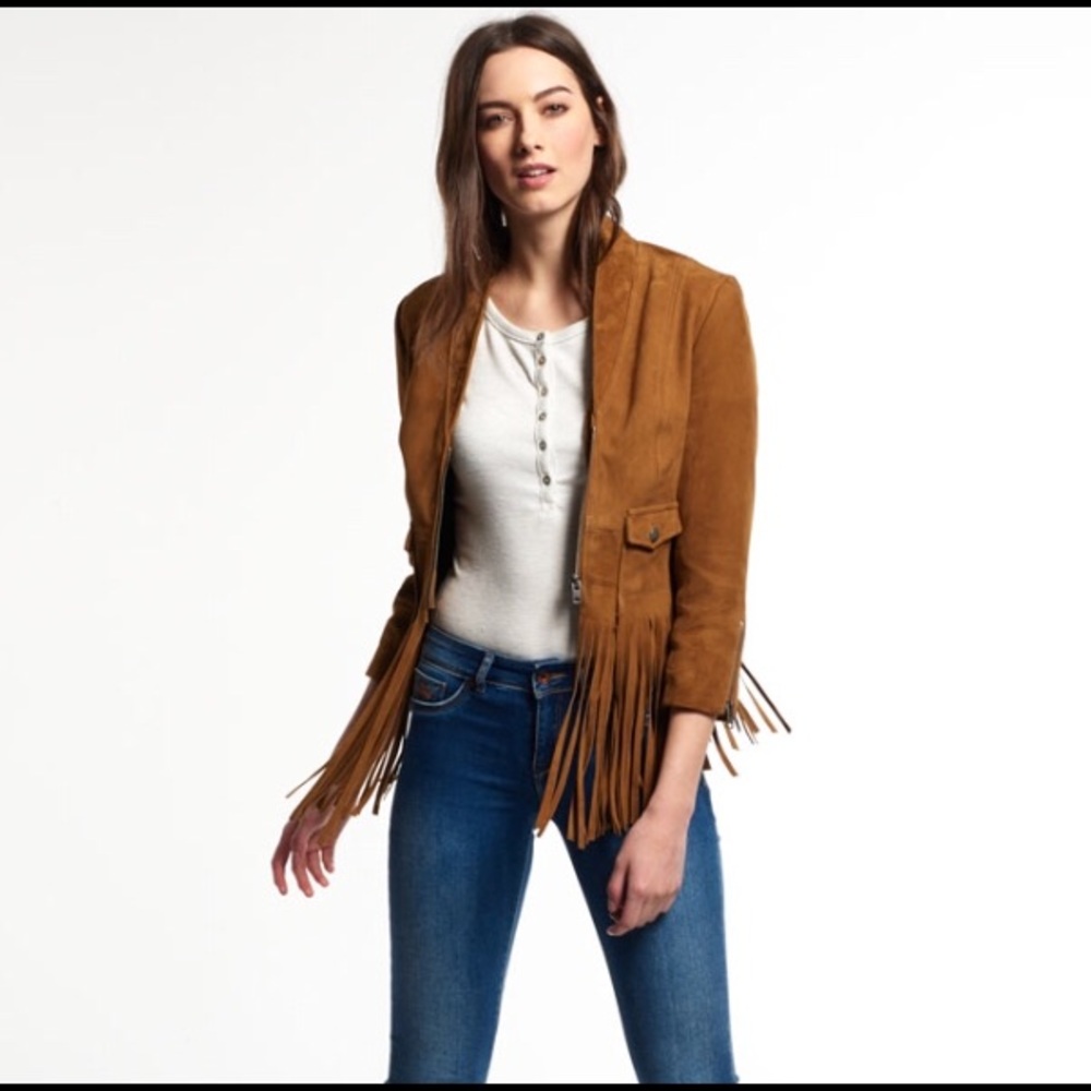 Superdry suede fringe jacket