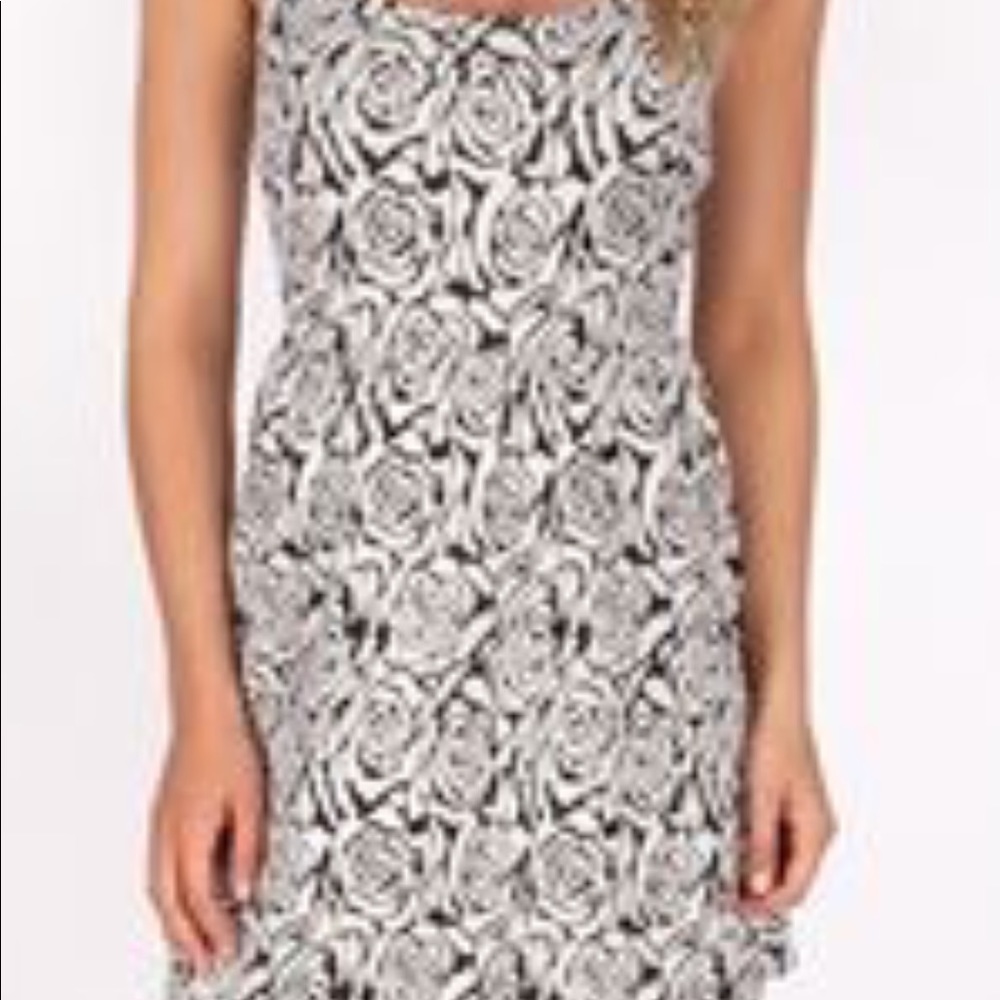 Chance Or Fate Black/White Rose Print Dress - Picture 2 of 5