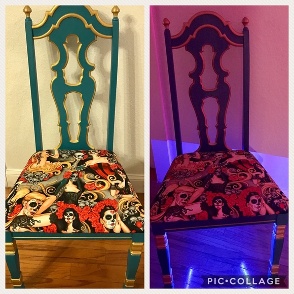 Light up sugar skull women chair - Picture 1 of 1