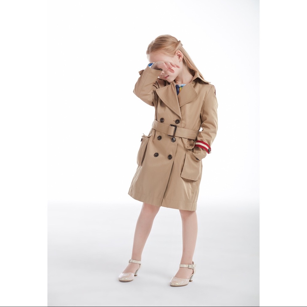 Girls Heritage Twill striped trench coat - Picture 5 of 8