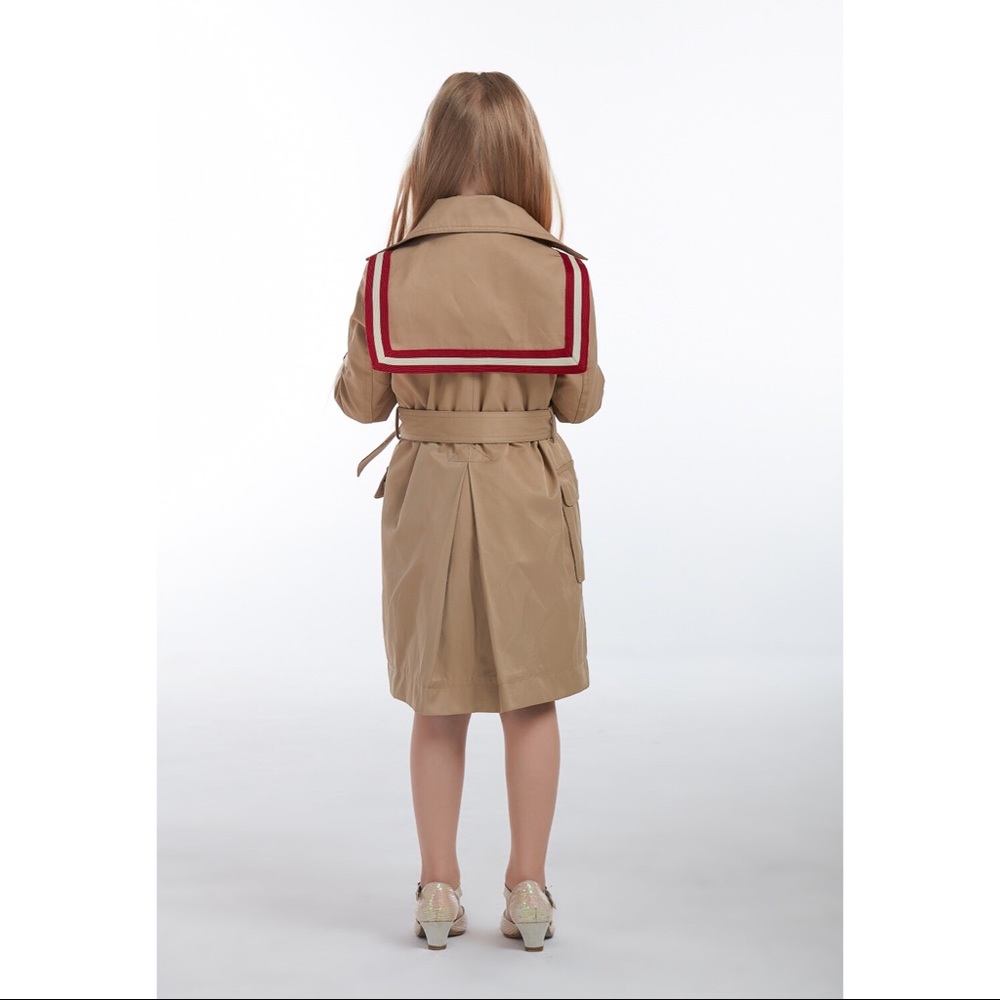 Girls Heritage Twill striped trench coat - Picture 7 of 8