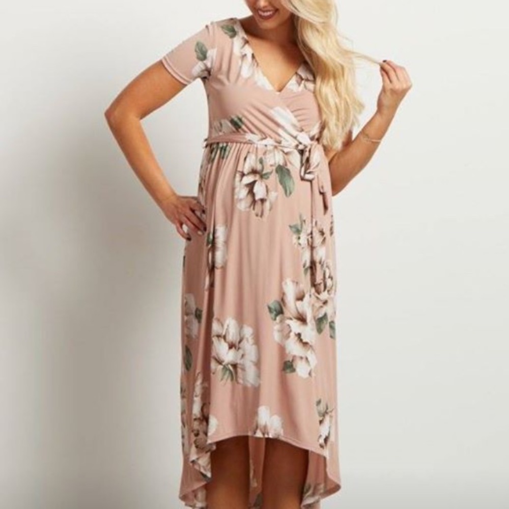 Medium Pink blush maternity dress