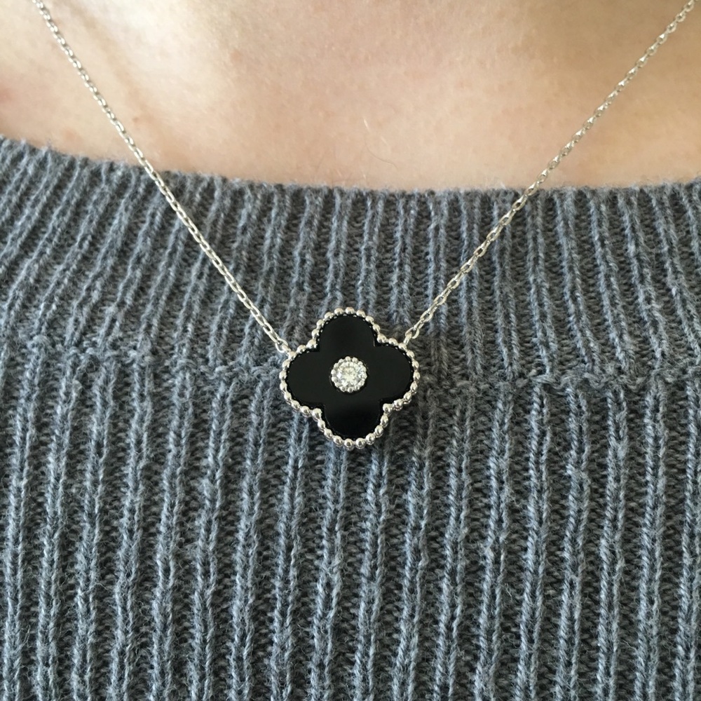 Vintage Sweet Alhambra Silver Necklace