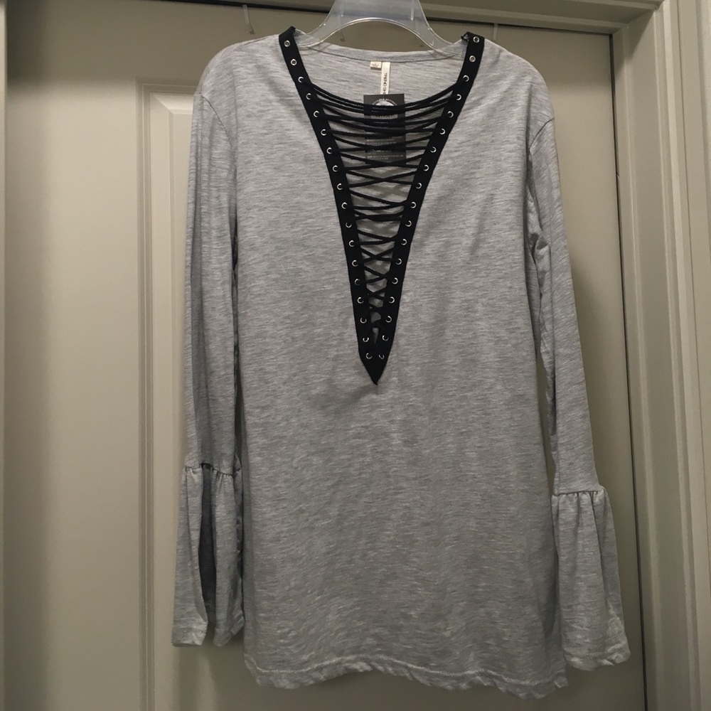 Trend Shop Lace Up Top