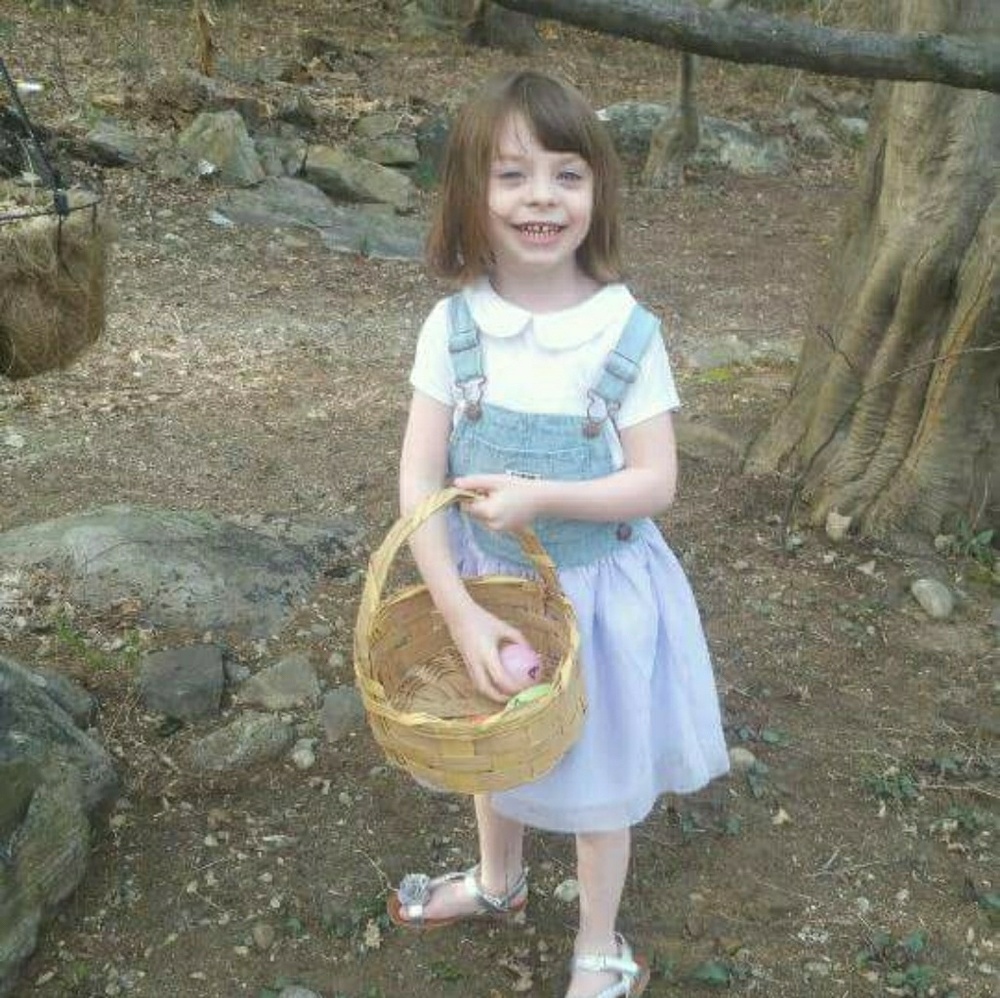 Denim overall and tulle dress