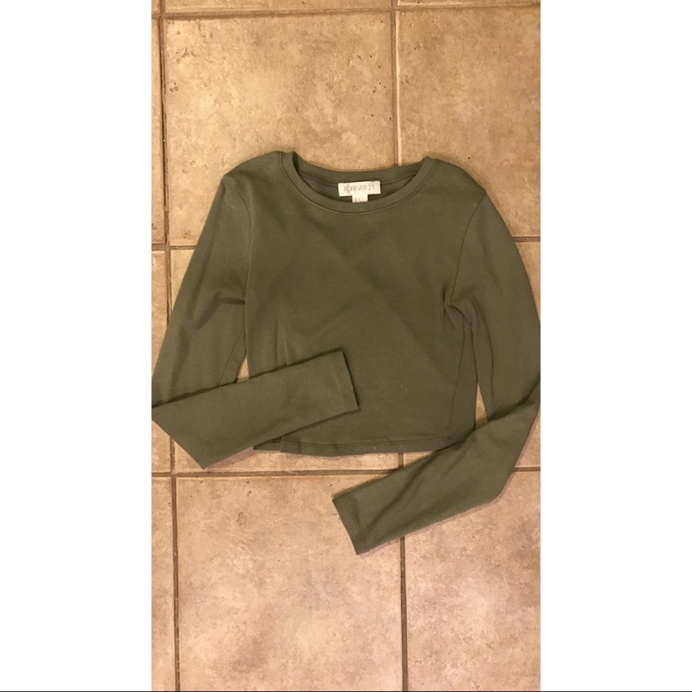 Forever21 army green crop top