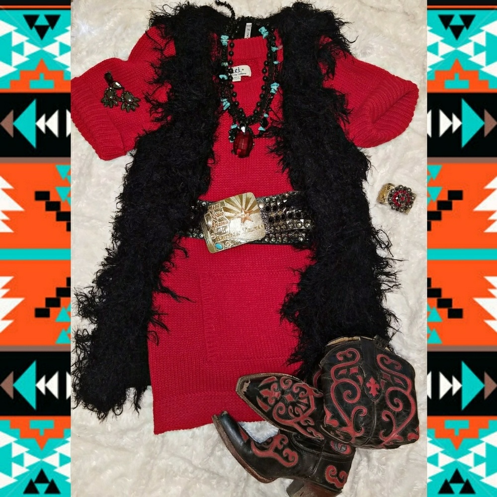 Black fringe vest
