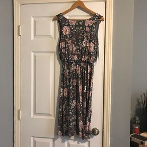 LOFT floral midi dress