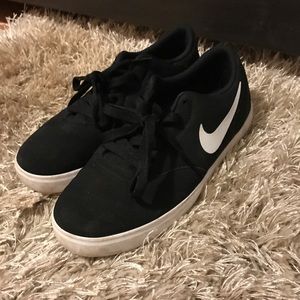 Black and white nike sneakers