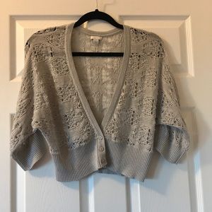 ❄️Shimmery Grey Short Cardigan Shrug