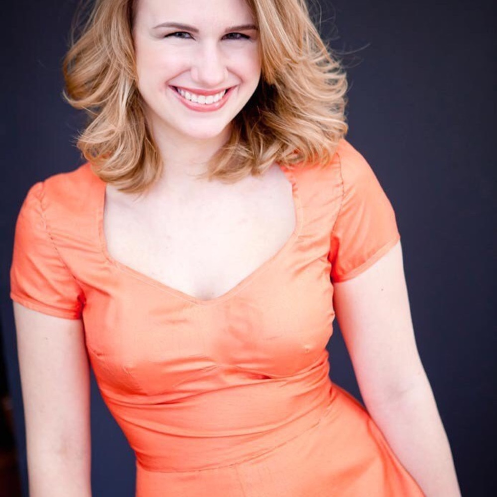 Vintage, hand-sewn A-line dress in coral