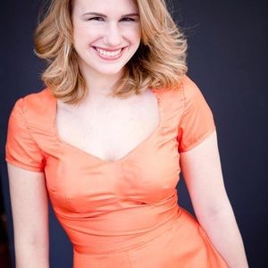 Vintage, hand-sewn A-line dress in coral