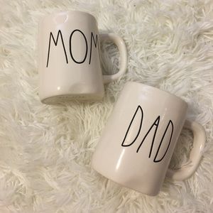 Set of 2 Rae Dunn Mugs; Mom and Dad NWT!