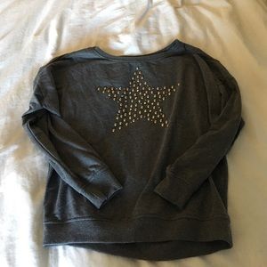 Heather Gray Star Studded Sweatshirt