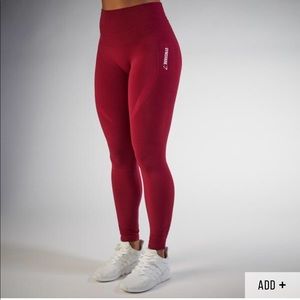 Beet Red Seamless Gymshark Full Length Leggings