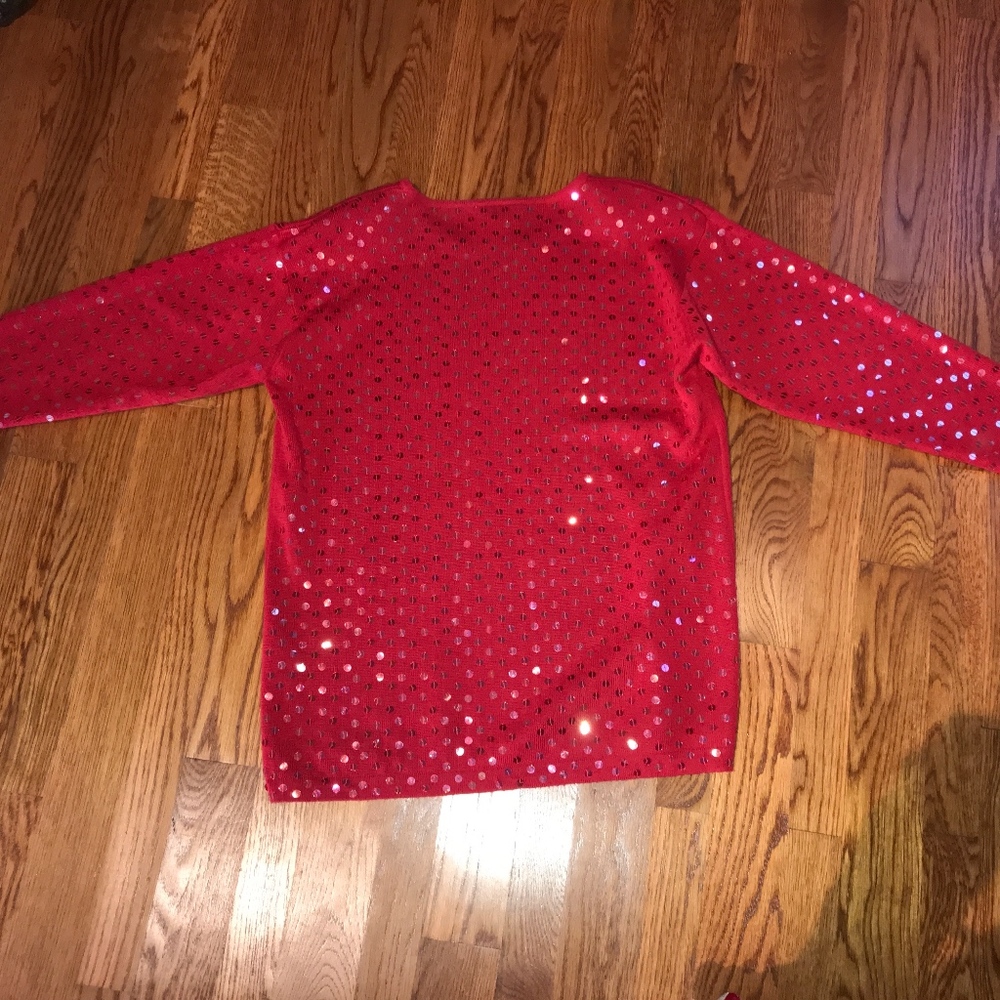 Essential Elements gorgeous sequin red sweater.