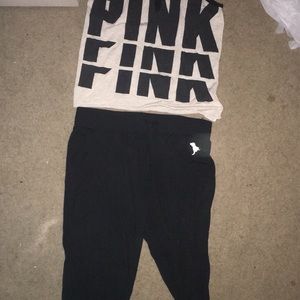 Victoria secret Pink shirt with loose yoga pants
