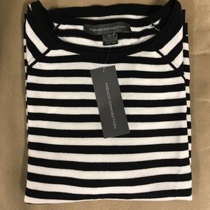 French connection stripe knits sweater size small
