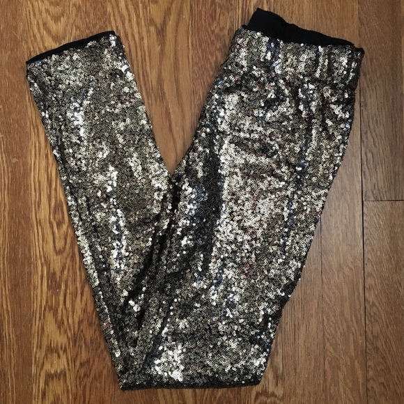 Gold Sequin Leggings - Picture 1 of 3