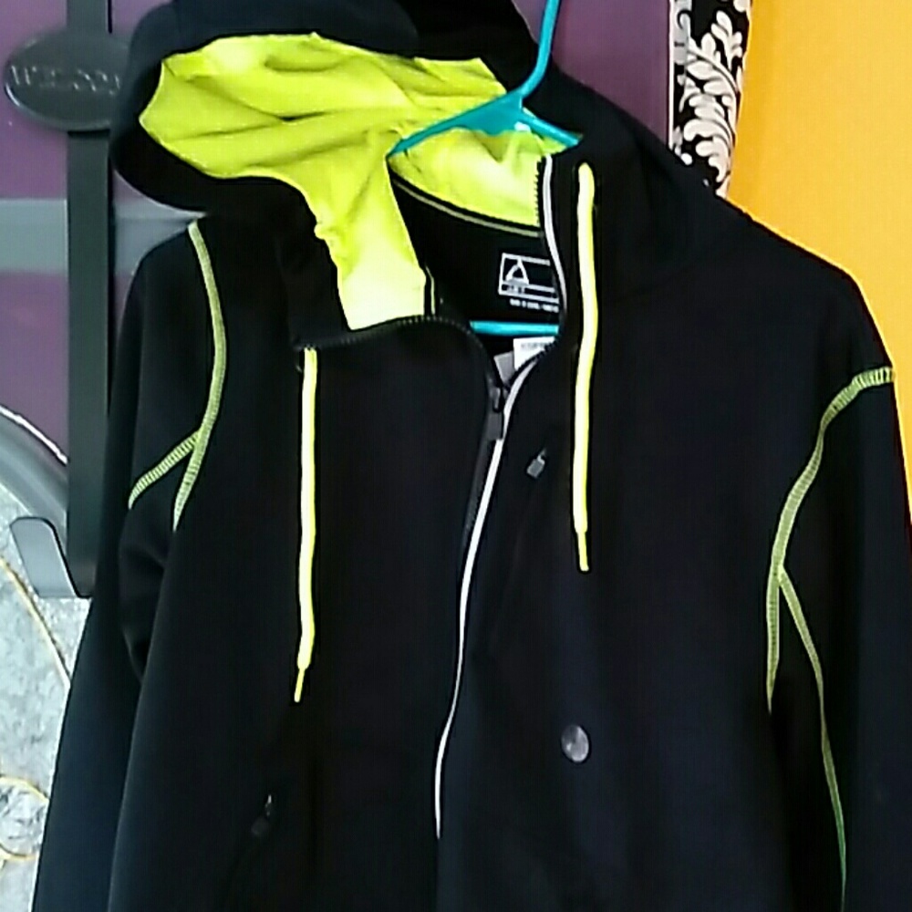 NWT Aeropostale S/P Black and Bright Green Hoodie