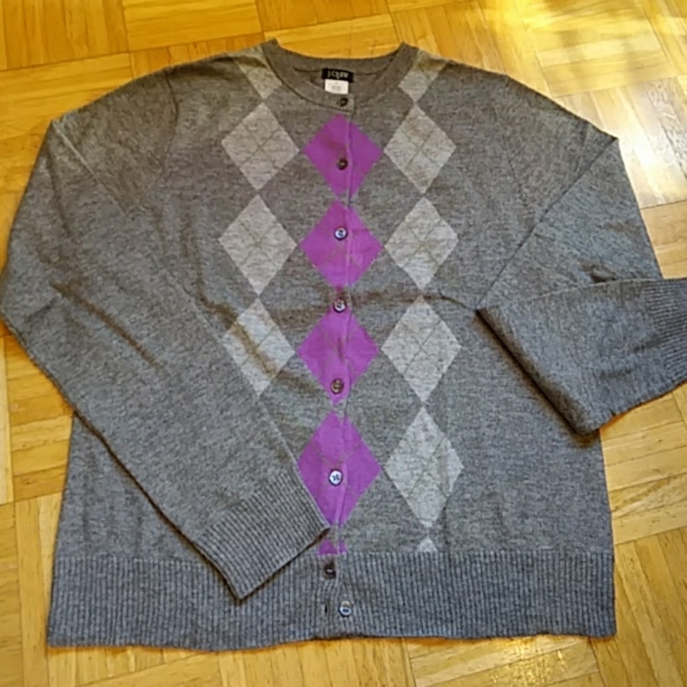 JCrew Argyle Cardigan